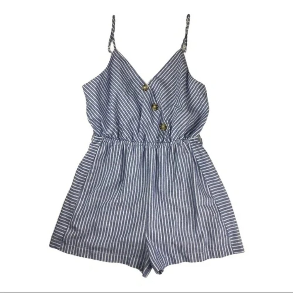 Purple Snow Striped Romper w/ Belt